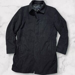 Banana Republic Vintage Dark Gray Triblend Wool Car Coat Medium